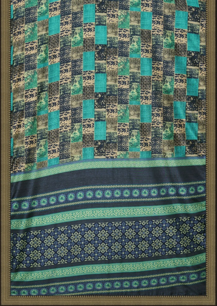 Turquoise Tusser Silk Saree Ashvi 26232 