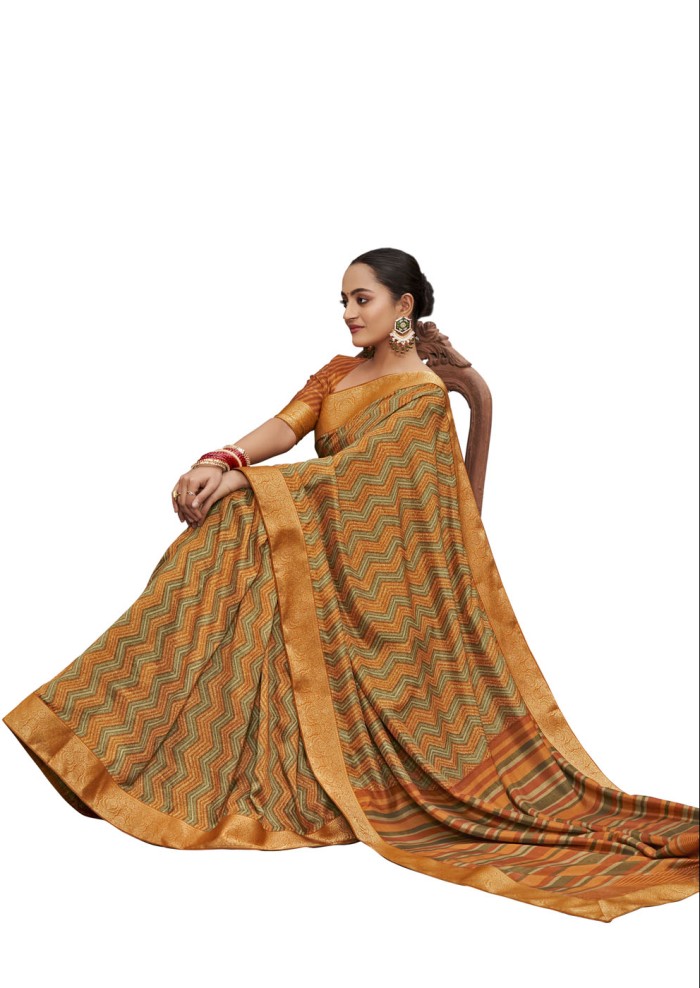 Mustard Tusser Silk Saree Ashvi 26238 