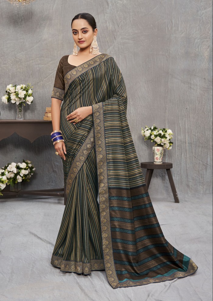 Brown Tusser Silk Saree Ashvi 26242 