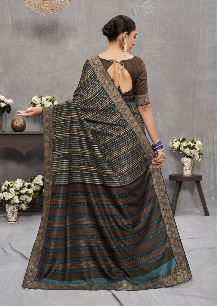 Brown Tusser Silk Saree Ashvi 26242 