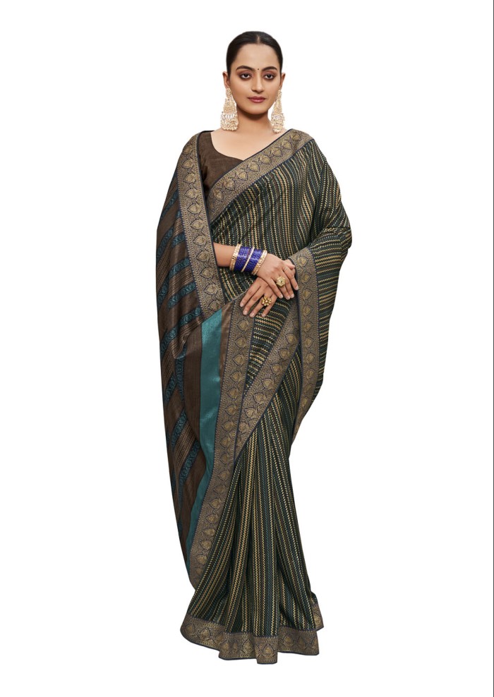 Brown Tusser Silk Saree Ashvi 26242 