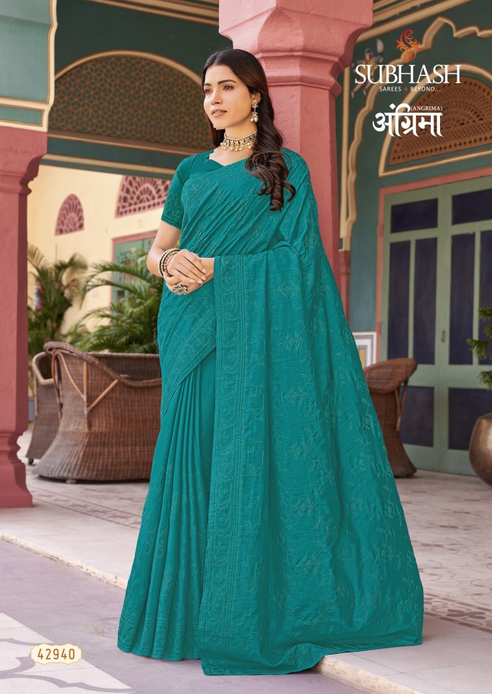 Rama Tussar Silk Saree 