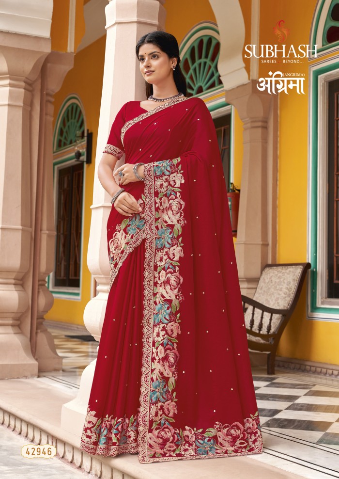 Maroon Tussar Silk Saree 