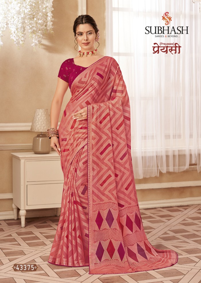  Peach Brasso Saree 