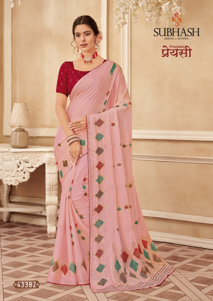  Pink Brasso Saree 