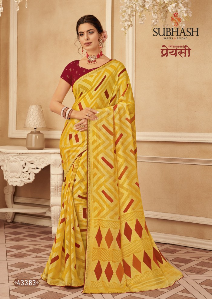  Mustard Brasso Saree 