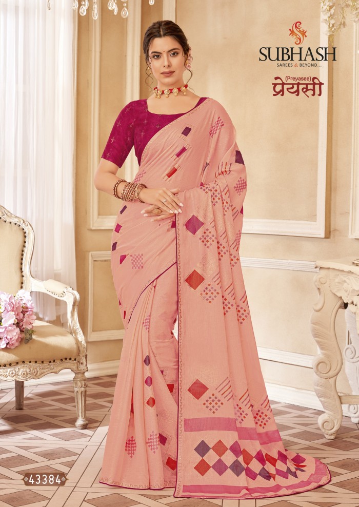  Peach Brasso Saree 
