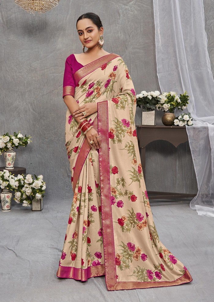 Beige Tusser Silk Saree Ashvi 26231