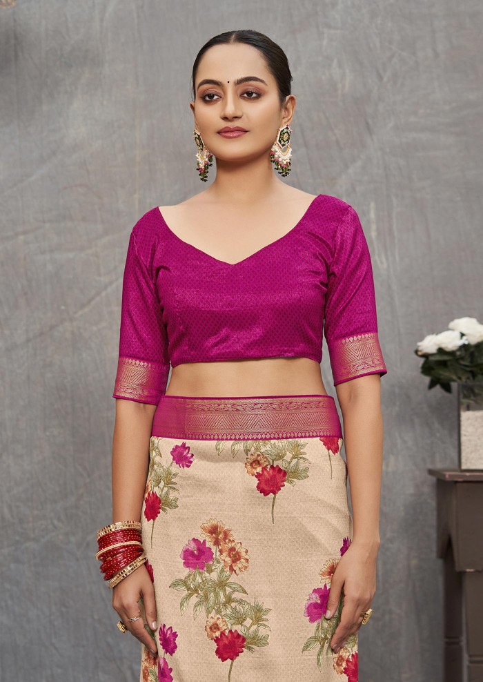 Dark grey Tussar Silk Saree 