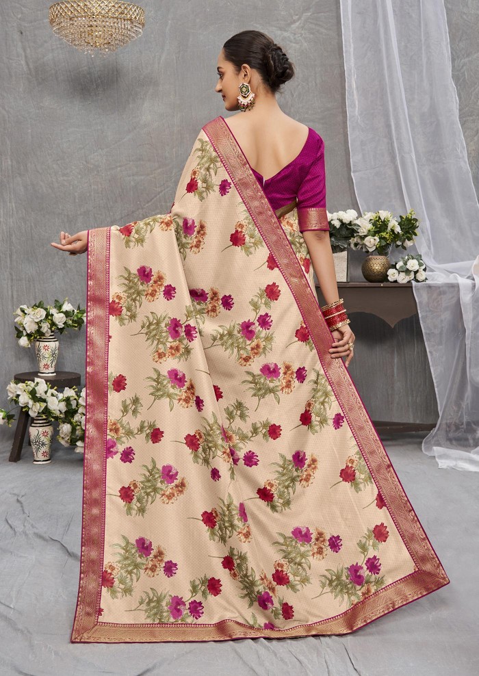Dark grey Tussar Silk Saree 