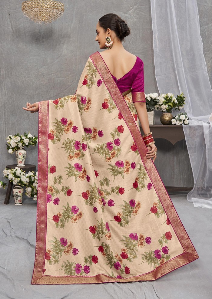 Beige Tusser Silk Saree Ashvi 26231