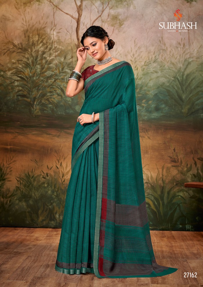 PEACOCK GREEN & WINE  SAREE