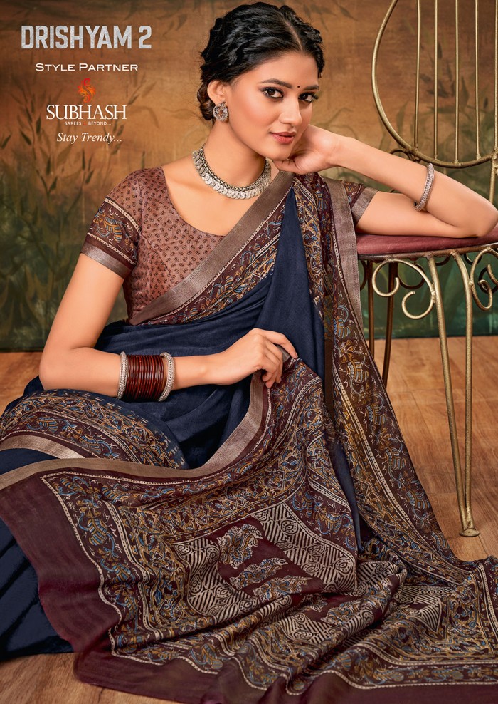 RICH NAVY MULTICOLOR SAREE