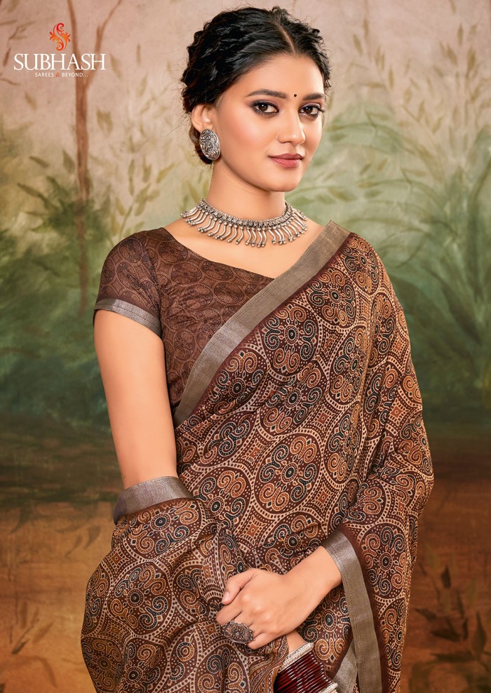 BROWN SAREE