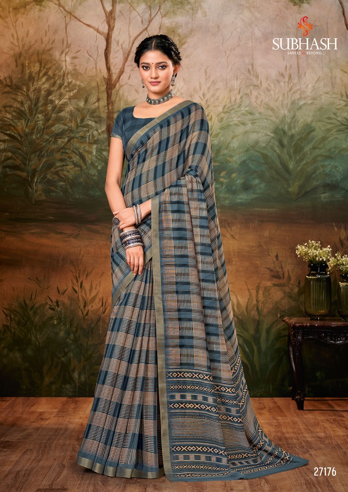 BLUE GREY SAREE