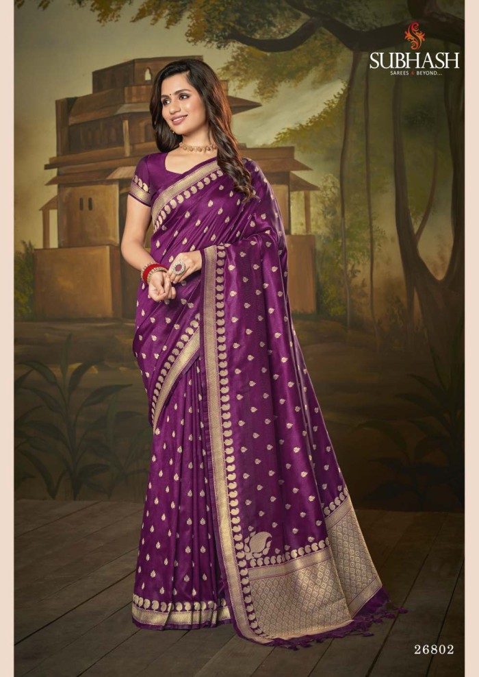 PLAIN PURPLE SAREE