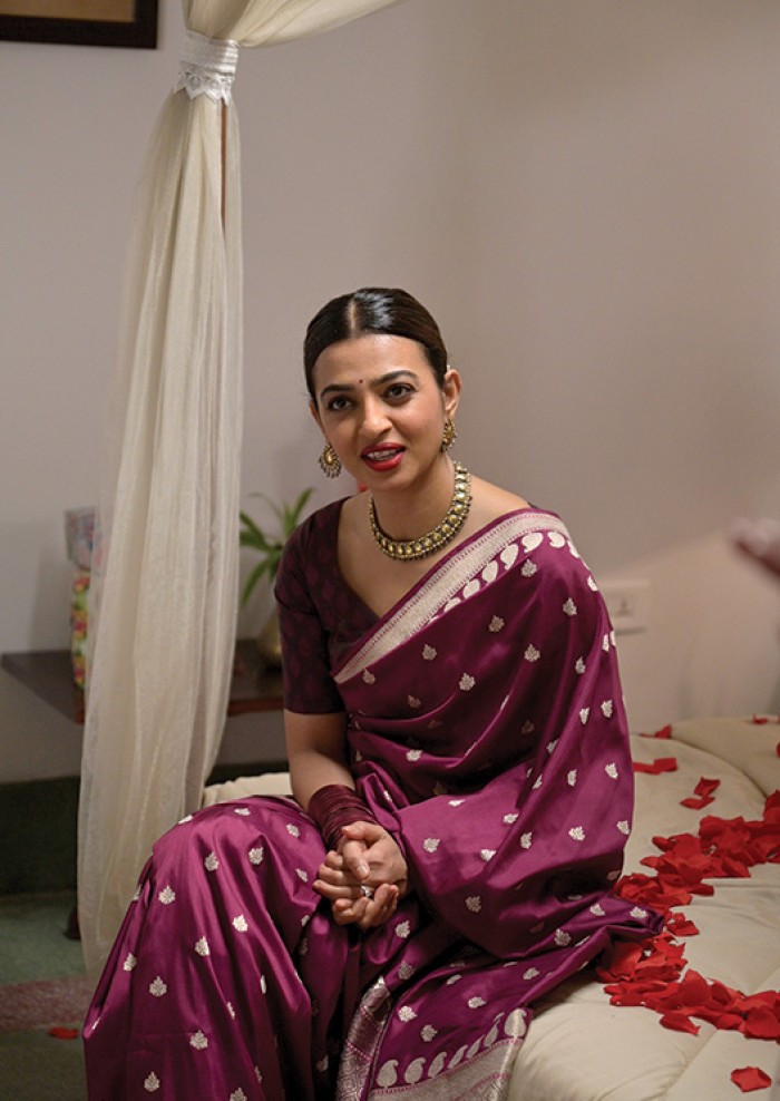 PLAIN PURPLE SAREE