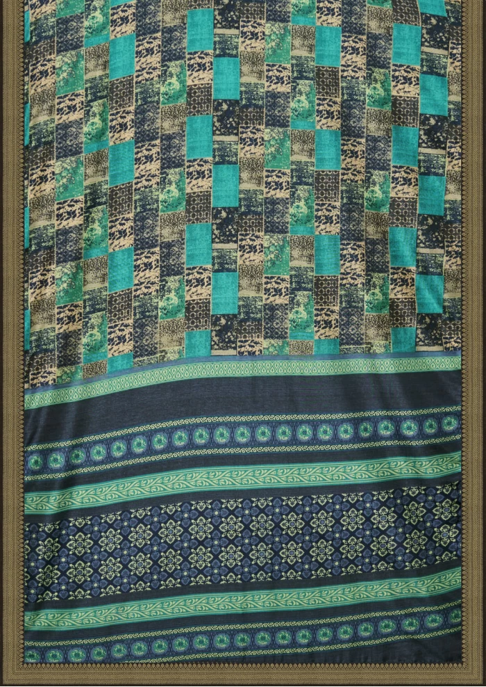 Turquoise Tusser Silk Saree Ashvi 26232 