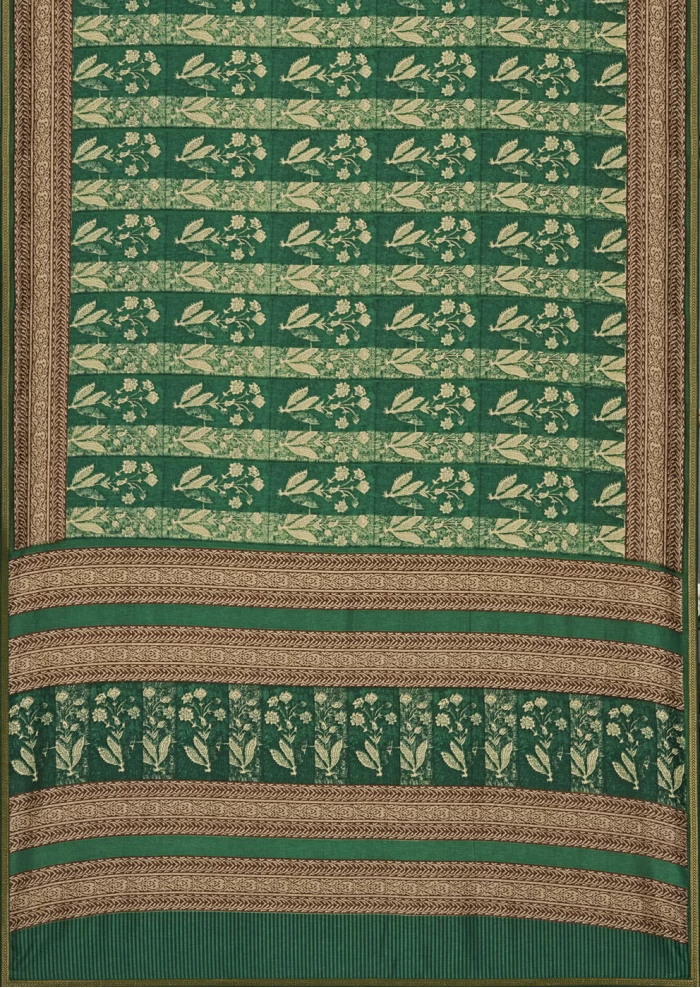 Green Tusser Silk Saree Ashvi 26237 