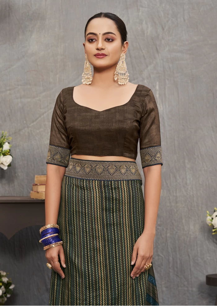 Brown Tusser Silk Saree Ashvi 26242 