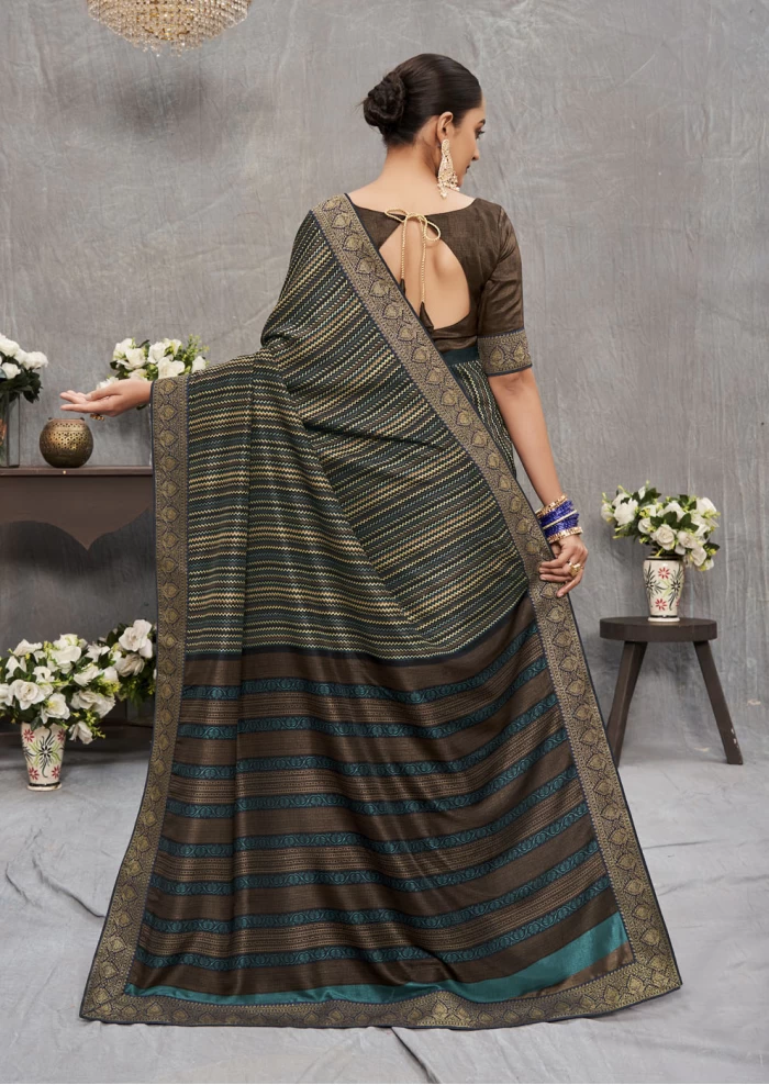 Brown Tusser Silk Saree Ashvi 26242 