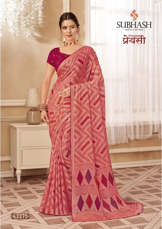  Peach Brasso Saree 