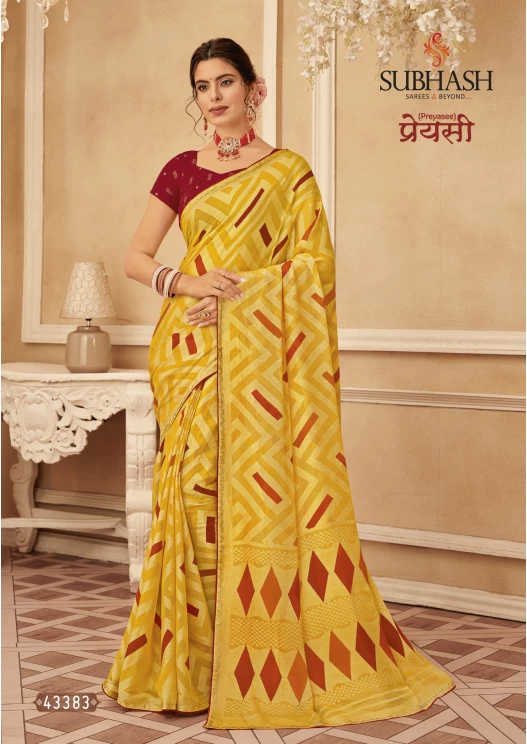  Mustard Brasso Saree 