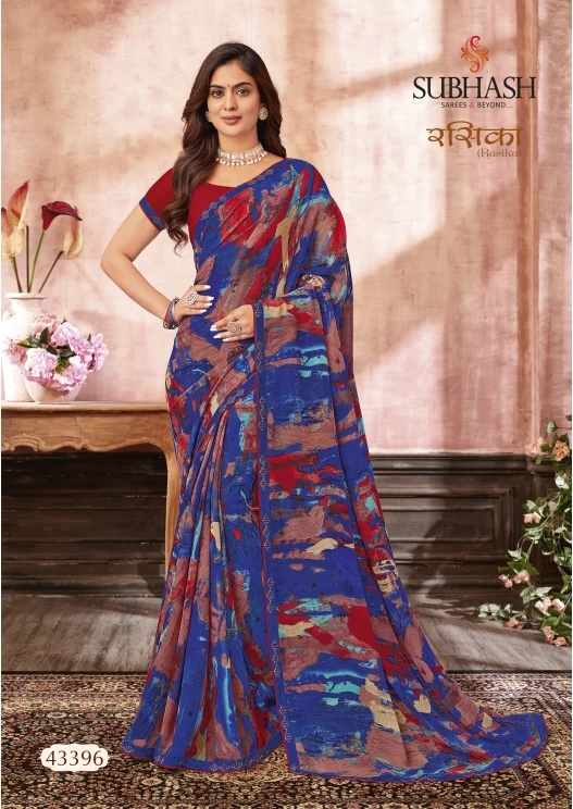 Blue Georgette saree