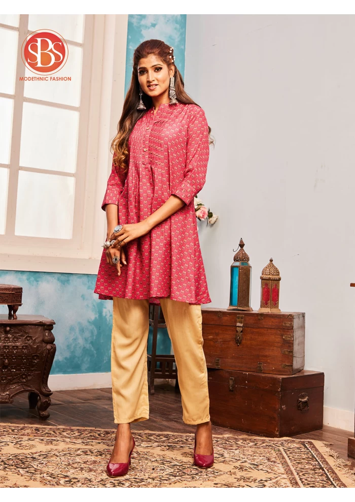 PINK  MUSLIN KURTI SAISHA S 3503 
