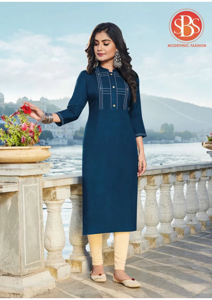 NAVY BLUE  RAYON KURTI AAROHI S 3357 