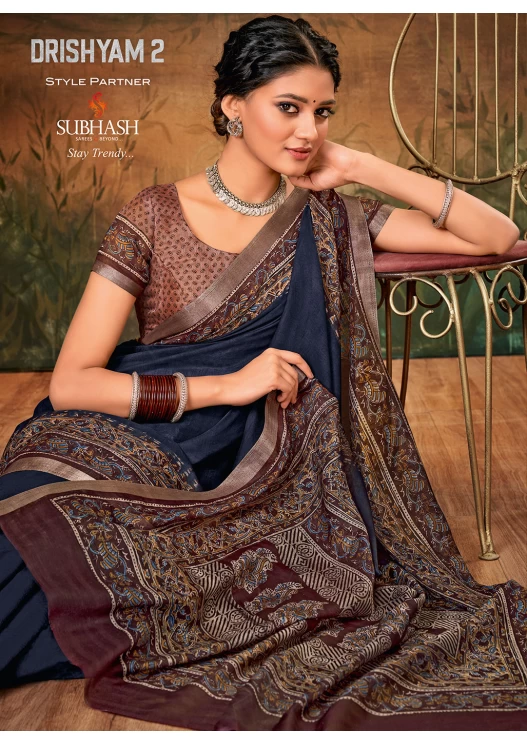 RICH NAVY MULTICOLOR SAREE