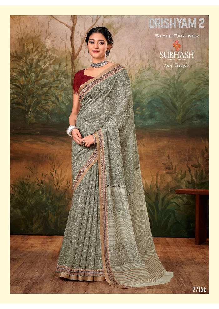 VINTAGE GREY SAREE