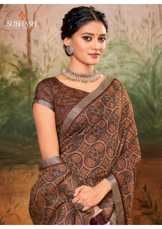 BROWN SAREE