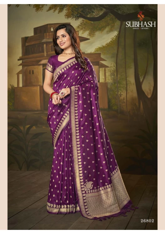PLAIN PURPLE SAREE