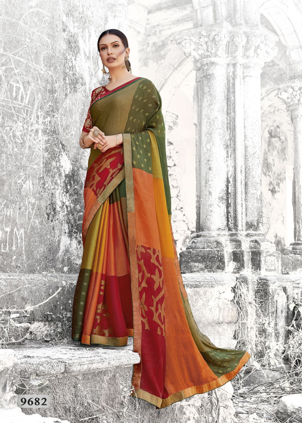 MULTI COLOR BRASSO SAREE ALL TIME HIT 9682 | Subhash Saree