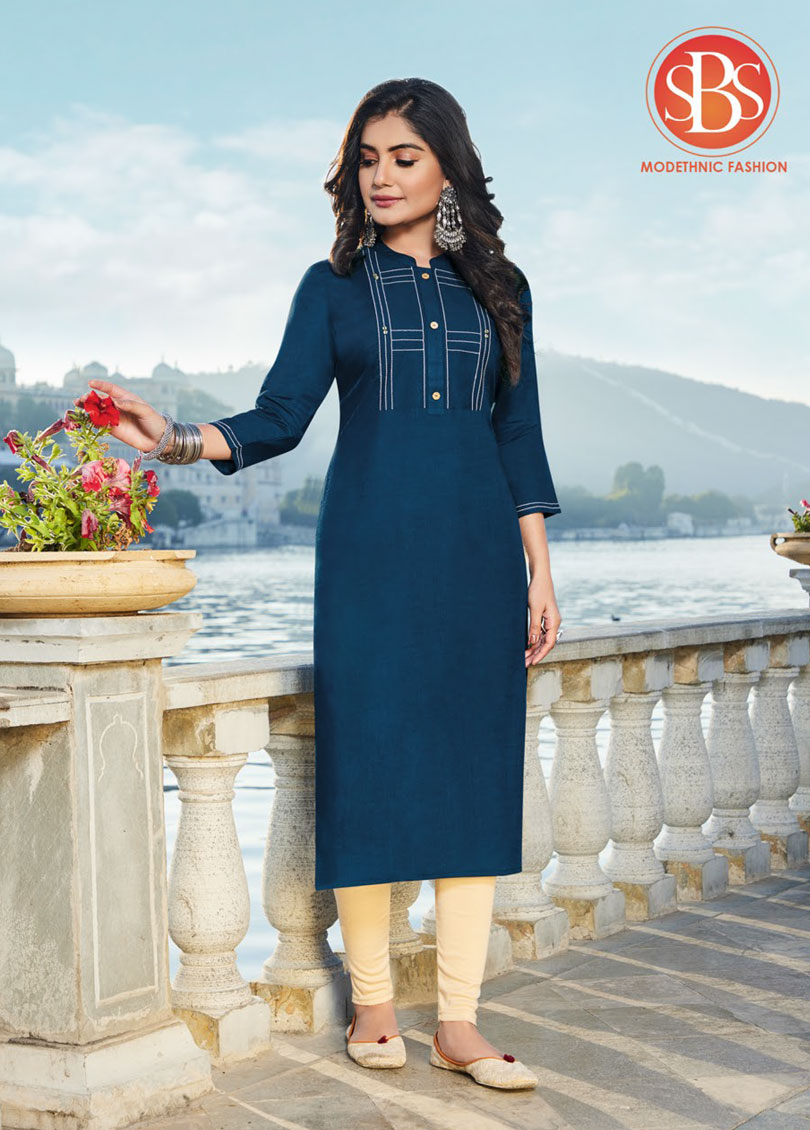 Navy Blue Rayon Kurti | Explore the Charm of Rayon Kurti: Six Stunning Rayon Kurti Designs | Subhash Sarees