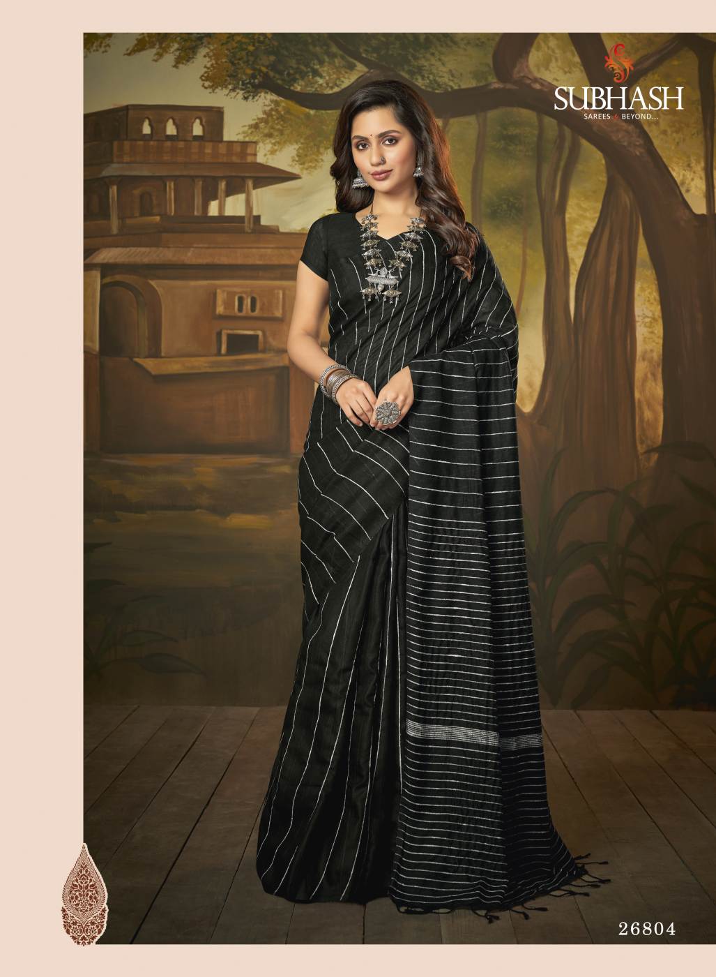 Plain Black Saree | Plain Saree by Subhash Sarees